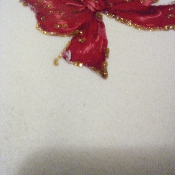 Vintage Jerzees Cardinal and Bow Embroidered White Long Sleeve Sweater Size XL - Picture 7 of 16